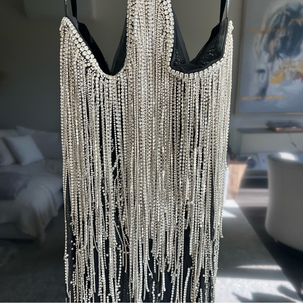 RETROFETE BELLE EMBELLISHED FRINGE DRESS NWT - Picture 7 of 16